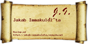 Jakab Immakuláta névjegykártya